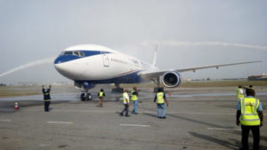 AIR PEACE B777 WATER CANNON