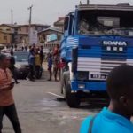 TRUCK CRASH AT GRAMMAR SCHL