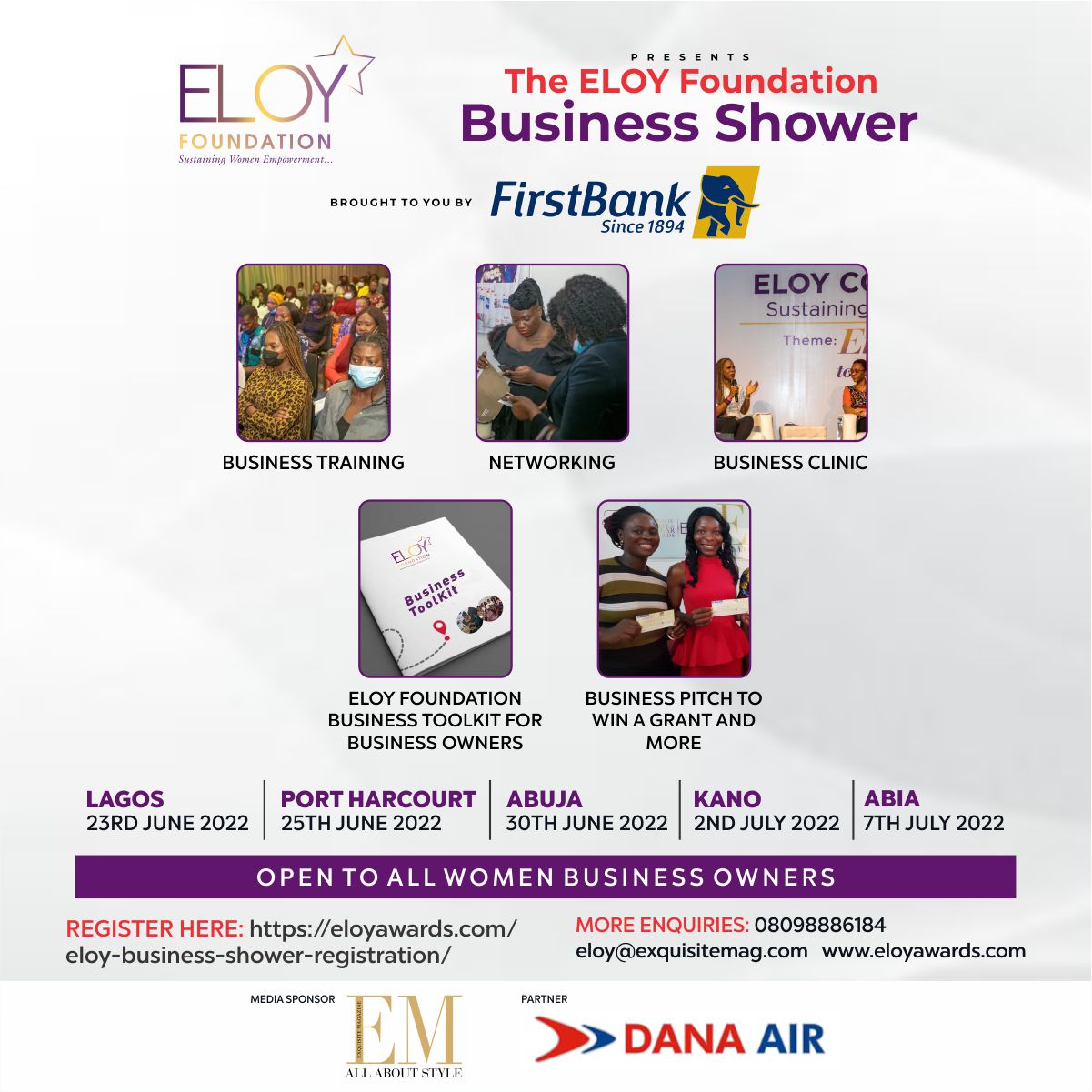 ELOY Foundation Business Shower flier