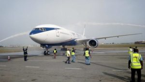 AIR PEACE B777 WATER CANNON
