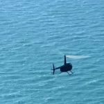 Helicopter over the sea