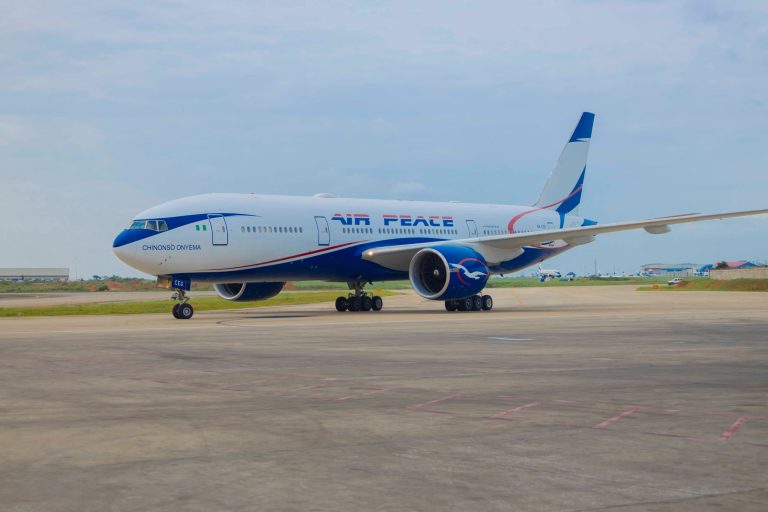 AIR PEACE B GRACIOUSLY LANDING